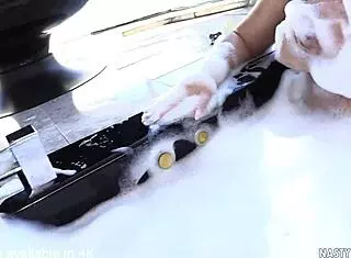 After Titty Fuck with Natural Boobs Brunette Gets Bent Over for Anal Plowing in Cowgirl and Doggystyle