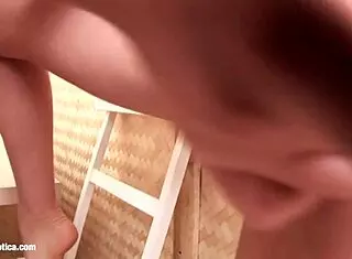 Lesbian duo dives into fingering frenzy with sensual muff diving in erotic scene.