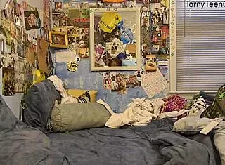 Hot 19-year-old teen masturbates wildly in her room!