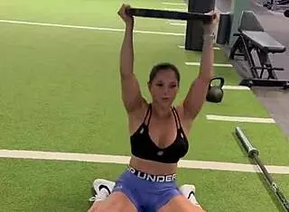 feeling so empowered with 25lb overhead press that strengthens shoulders traps and hip flexors completely