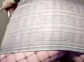 Watch This Sexy Fat Ass Dancing Wild In Fishnets!