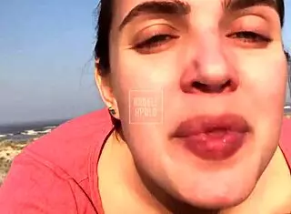 Real amateur couple stops car by seaside road in RS to fuck on beach sand passionately.