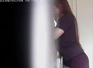 Big Boobs Blonde Changing Clothes In Voyeur View