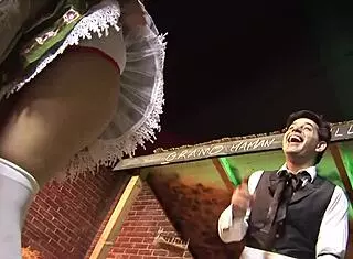 Oh man, this pretty fraulein gets seduced into a wild threesome with a cute blonde, involving deep blowjobs and doggystyle pounding in lingerie 😈.