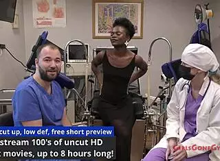 Rina arem gets yearly gyno exam from doctor tampa and nurse stacy shepard.