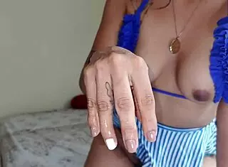 Teen Latina Masturbates Big Ass Pussy to Orgasm with Fingering Solo Squirting