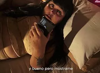 Stepsister's fat pussy gets blown up in Argentinian POV after tickling.