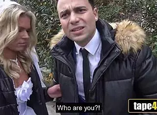 Debt Collector Fucks Tanned Blonde Bride In Front Of Her Furious Husband