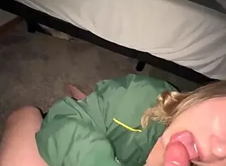 she started teasing with flashing big tits at the night club bar, then slurped his cumshot outdoors.