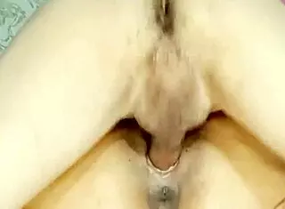 hot milf bends over for doggystyle fucking at home. cum fills her pussy with creampie.