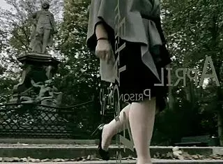 Dominatrix mistress april binds patient in brutal femdom session with cock torment at prison clinic.