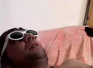 Why is this blonde milf fucking her husband's friend while he's away?