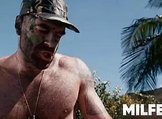 We caught curvy milf neighbor sunbathing by pool then double penetrated her wet pussy