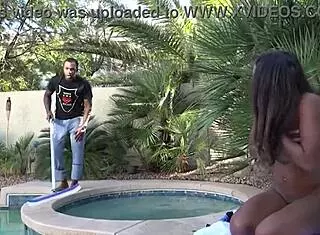 Pool guy Rome Major bangs hottie Ashley Pink in cowgirl ride