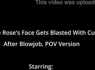 oh wow minnie rose's face gets blasted with cum after that intense pov blowjob and face fucking!