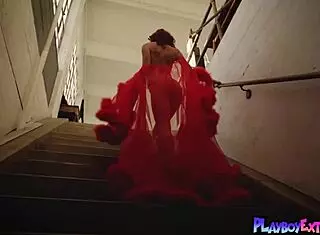 Skinny Redhead Teen 18+ Dancer Madeline Amour Strips Lingerie To Show Flexible Naked Body