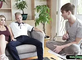 Big Tits Stepmom Rewards Graduated Stepson With Intense Face Sitting And Monster Cock Handjob. Mother In Law Handles Old And Young Action Passionately.