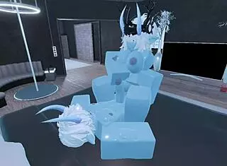 So I became a blue demon in Roblox game adventure