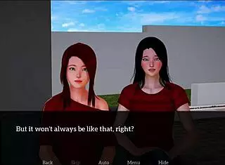 subtle hints of small tits on redhead in my new family 116