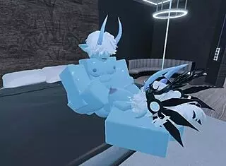 So I became a blue demon in Roblox game adventure