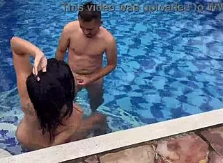 Horny pool guy, fuck my big tits latina milf body while husband's away part 2