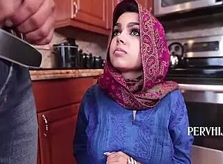 Innocent big tits Arab cutie Ada Sanchez gets bred hard by American man in hijab.