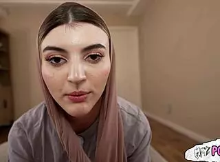 Hijab Princess Sucks Huge Cock For Cum Covered Facial
