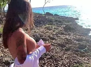 Monika Fox Stops Tour Bus For Naked Swim In Sea With Big Fake Tits