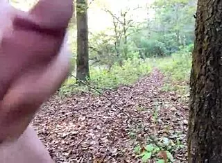 i feel so excited masturbating my wet clit outdoors in the forest for homemade solo orgasms with flashing and exhibitionist vibes