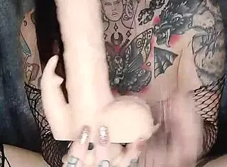 Goth girlfriend asks, ready to ride this vibrating dildo to my wild orgasm?