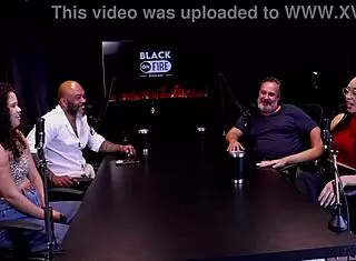 Woman swallows everything in mouth during lesbian scenes and interview without cumming in swingers casting on sheer red