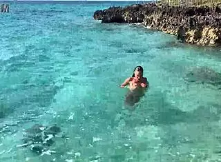 Monika Fox Stops Tour Bus For Naked Swim In Sea With Big Fake Tits