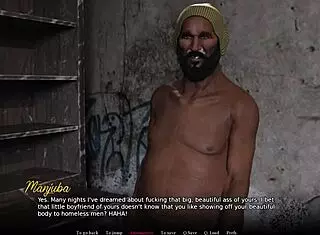 hot babe experiences intense ass fucking from old man's huge cock in hardcore hentai anime game scene