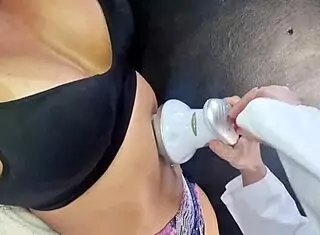 milf receives massage on her big clit and pussy