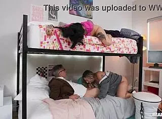 Blonde Babe Hints At Cum Swapping Footjob In Ffm Threesome With Big Ass And Tits Reality Kings Style