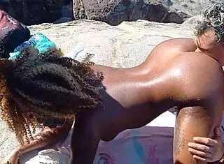 Risky Sex on Paradise Island Beach in RJ Leads to Naked Creampie for African Amateurs
