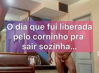 Married wife goes to motel alone with lover for flashing exhibitionist fun in lingerie. She rides him cowgirl style on bed.