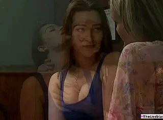 blonde lesbian starts fingering her bff stepsis beaver until orgasm hits in lingerie