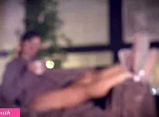 Bold Cozy Evening Masturbation Features Big Ass Bubble Butt Teasing With Dildo And Leg Flashing In Erotic Softcore