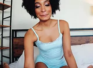 Bratty black stepsis Addis Fouche craves your big cock in homemade pov doggystyle