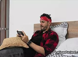 Latina with Pierced Nipples Starts Date Night Riding Roomie's Monster Cock in Dorm with Reality Blowjob and Handjob Before Missionary