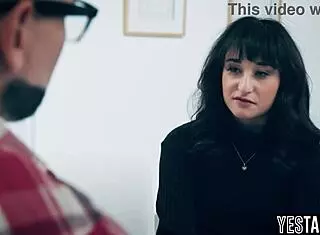 mature caring stepdad boldly licks and fucks horny teen 18+ stepdaughter's hairy pussy in bent over doggy until creampie