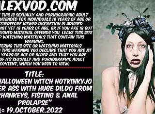 sexy halloween witch hotkinkyjo fuck ass with huge dildo