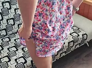 Hidden Cam Captures Upskirt on Hotel Balcony with Cum on Ass in 4K Dress and Skirt Voyeur
