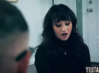 mature caring stepdad boldly licks and fucks horny teen 18+ stepdaughter's hairy pussy in bent over doggy until creampie