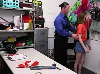 flag bearer runs into back room cop who's all terror and domination. will he punish or spare her in this roleplay setup?