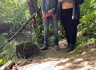 Subtle tease from curvy mature mother-in-law giving an amazing handjob with her big natural tits and wet pussy exposed