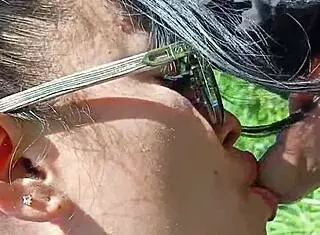 real behind the scenes outdoor deepthroat blowjob with big cock cumshot... i'm so horny pov!