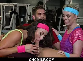 Stepmom and stepdaughter enjoy the ultimate gym membership experience at cncmilf
