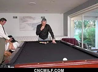 Take care of businessmen in kinky office threesome with milf riding cowgirl and doggystyle licking pussy